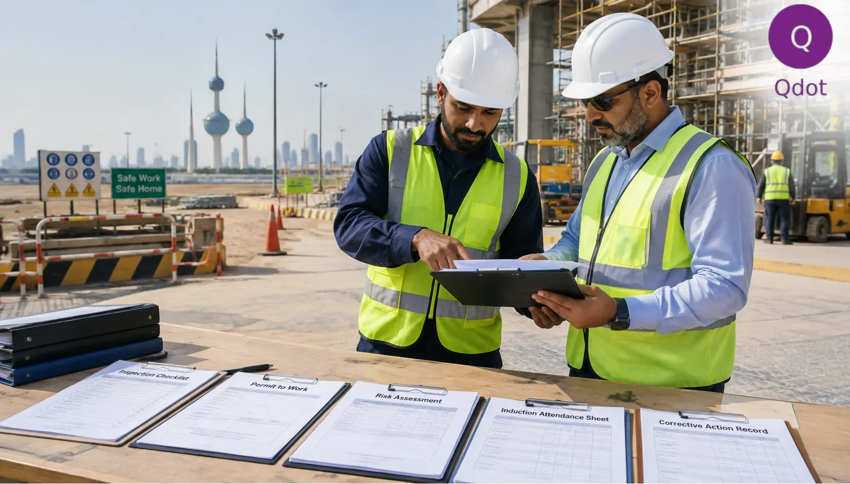 Contractor on a Kuwait work site, ISO 45001 contractor safety records and audit evidence