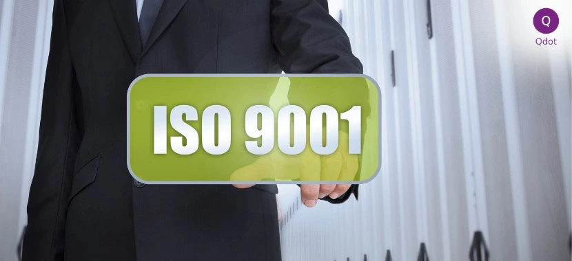 Business professional presenting ISO 9001 quality management concept for organizations operating in Saudi Arabia